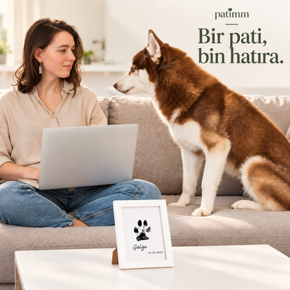 Kedi Köpek Pati İzi Fotoğraf Çerçevesi Seti