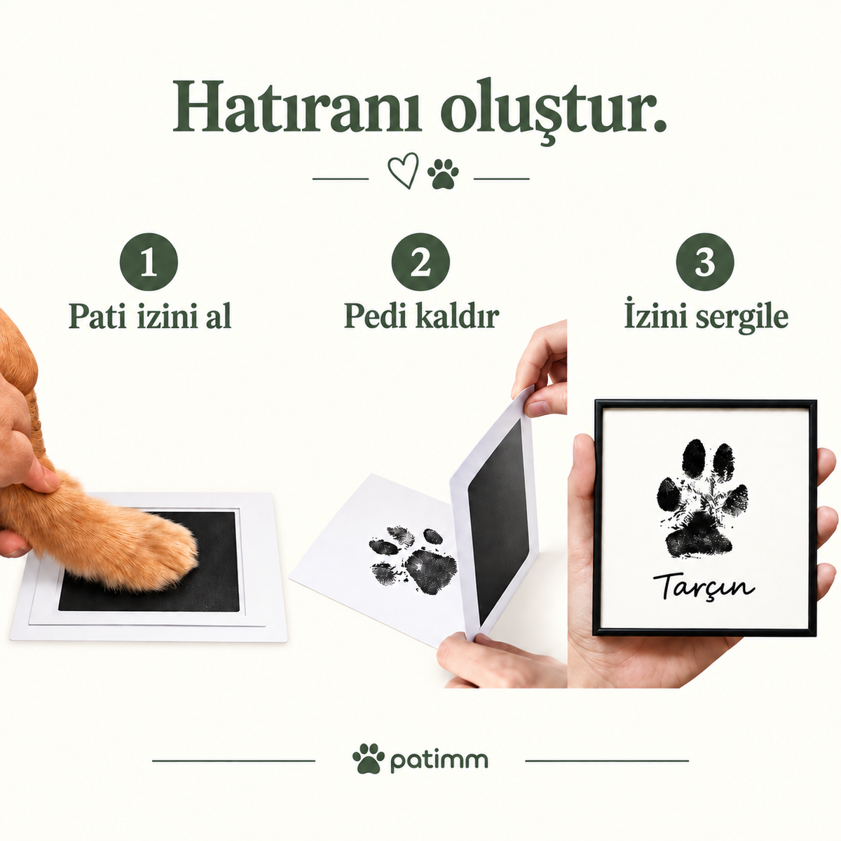 Kedi Köpek Pati İzi Fotoğraf Çerçevesi Seti
