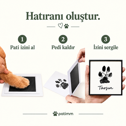 Kedi Köpek Pati İzi Fotoğraf Çerçevesi Seti
