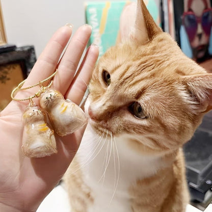 Şeffaf Kedi Tüyü Anahtarlığı